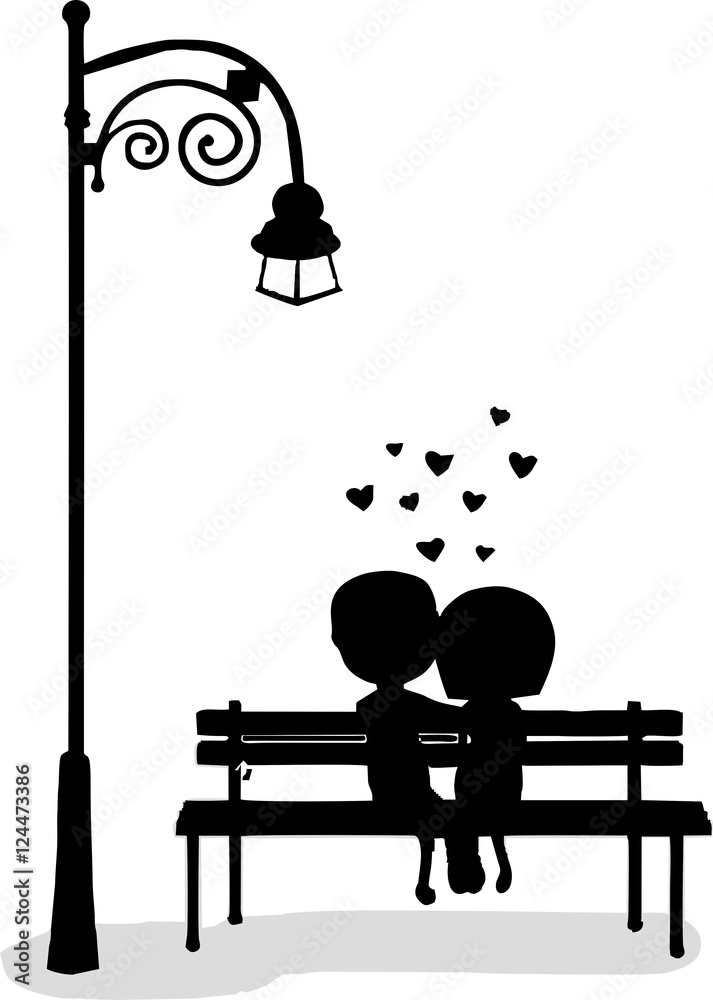 izkrivljati Empirično Lubje boy and a girl sitting on a bench illustratin -  royalpesachincanada.com