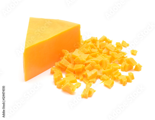 cheddar cheese isolated on white background