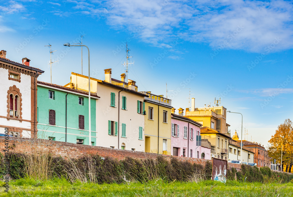 colourful houses in Italian village colourful houses in Italian village