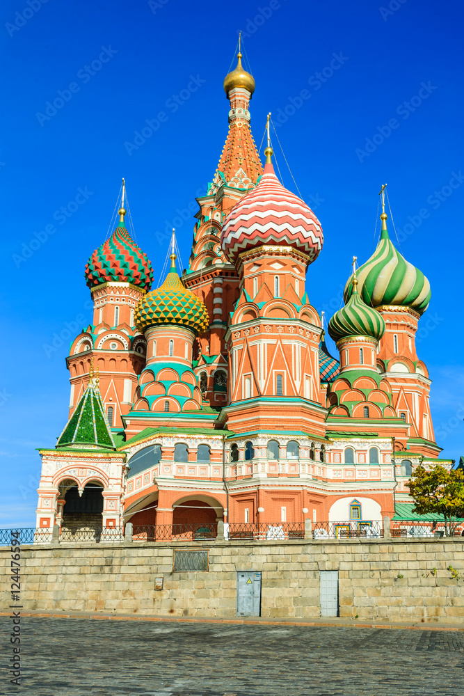 View of St. Basil's Cathedral in Red square Moscow,Russia