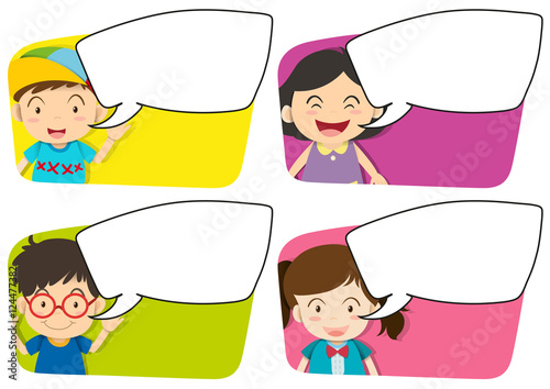 Four designs of board template and kids