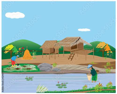 lifestyle of agriculturist vector design
