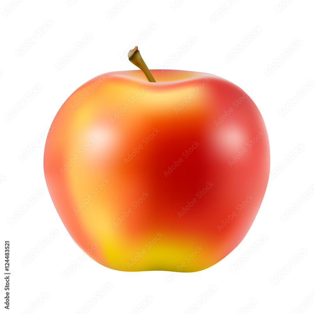 Fototapeta premium Ripe apple on white background