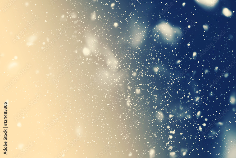 Snow Falling Night Sky Drawing Blue Background Stock Photo | Adobe Stock