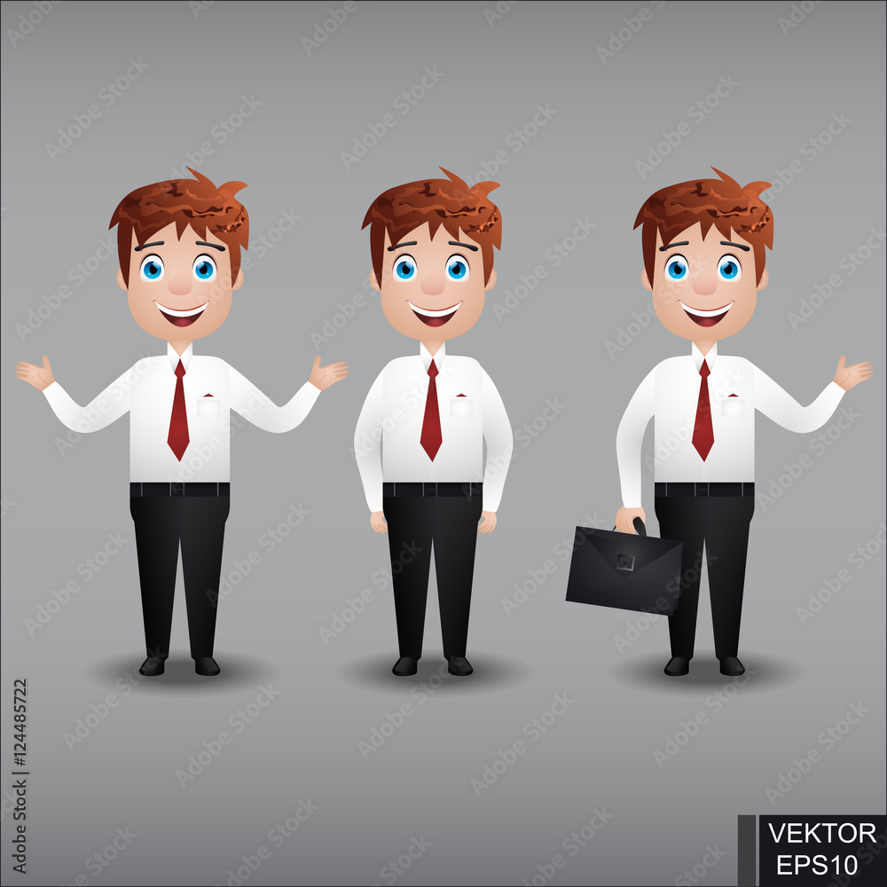 Realistic people. Set. Young guy. Businessman. For your design. Realistic people. Set. Young guy. Businessman. For your design.