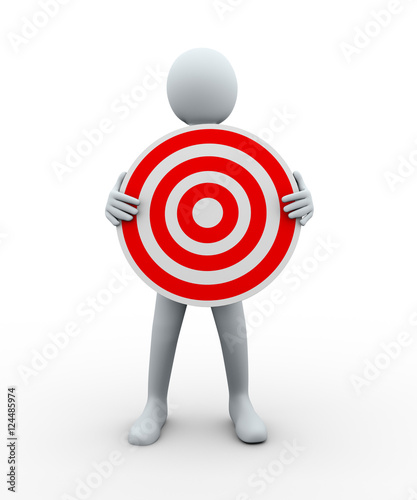 3d man holding target