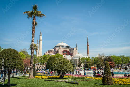 Hagia Sophia museum, Istanbul, Turkey. Aya Sofia mosque exterior in Istanbul, Turkey