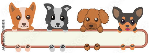 犬のフレーム　顔と肉球を出す