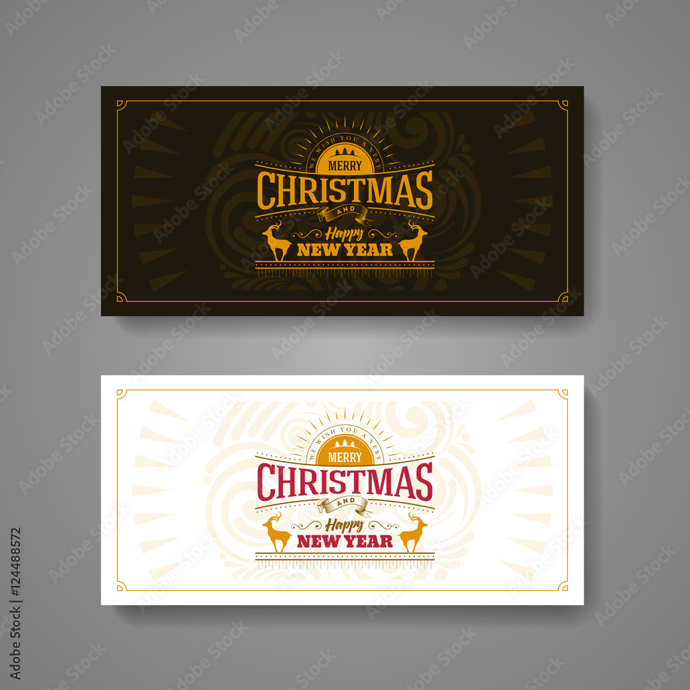 Christmas and New Year Greeting Card Design Christmas and New Year Greeting Card Design