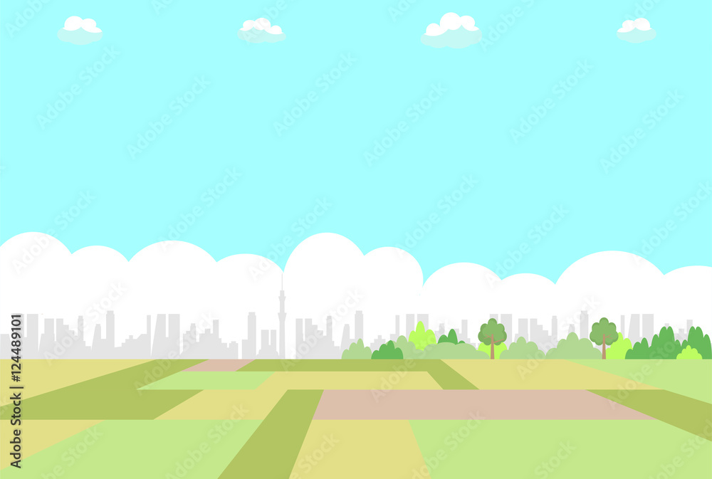 田園風景 都市 田園風景 都市