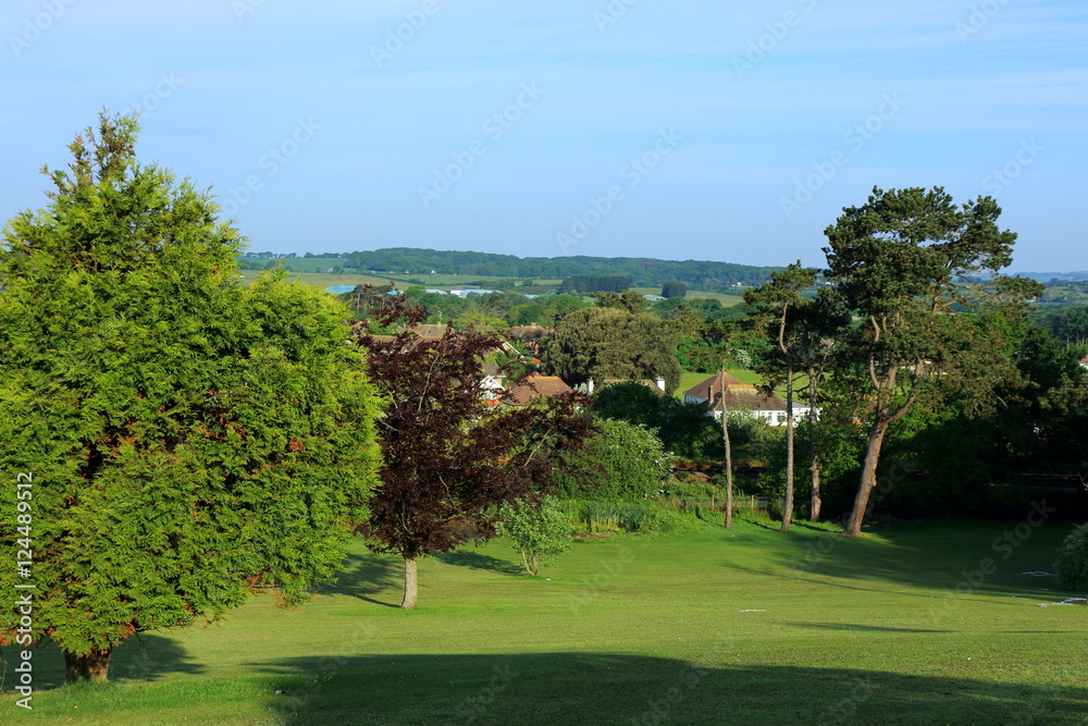 view of the countryside along the Sunshine trail near Sandown on the Isle of Wight