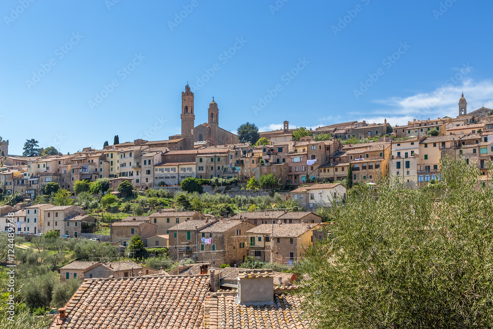 Montalcino, Italy. A scenic view of downtown