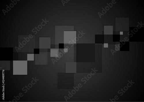 Abstract black tech squares background