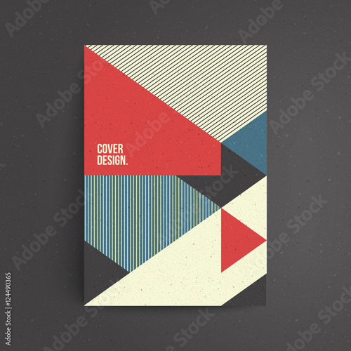 Brochure cover design. Modern geometric pattern. A4 format vector template.