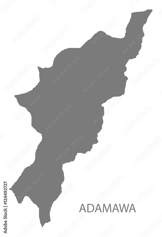 Adamawa Nigeria Map grey