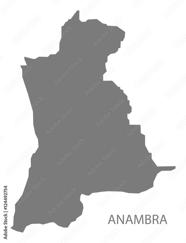 Anambra Nigeria Map grey