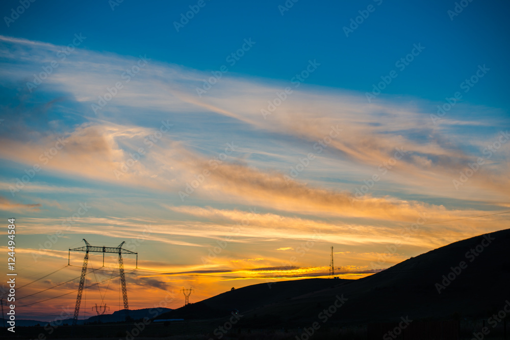 Clouds at sunset time