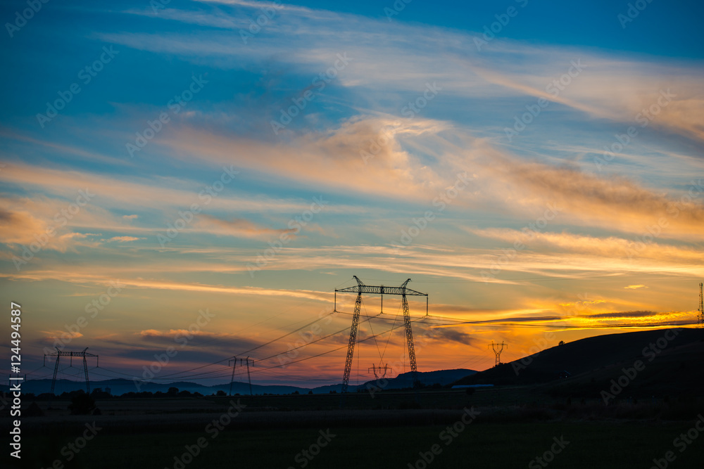 Clouds at sunset time