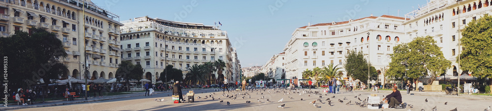 Aristotelous Square, Thessaloniki, Greece. Aristotelous Square is the main city square of Thessaloniki and is located on the city's waterfront.