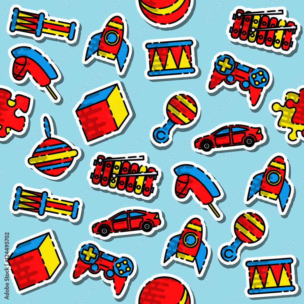 Colored toys pattern