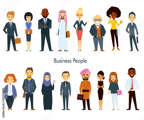 Multi ethnic Team Business People Set
