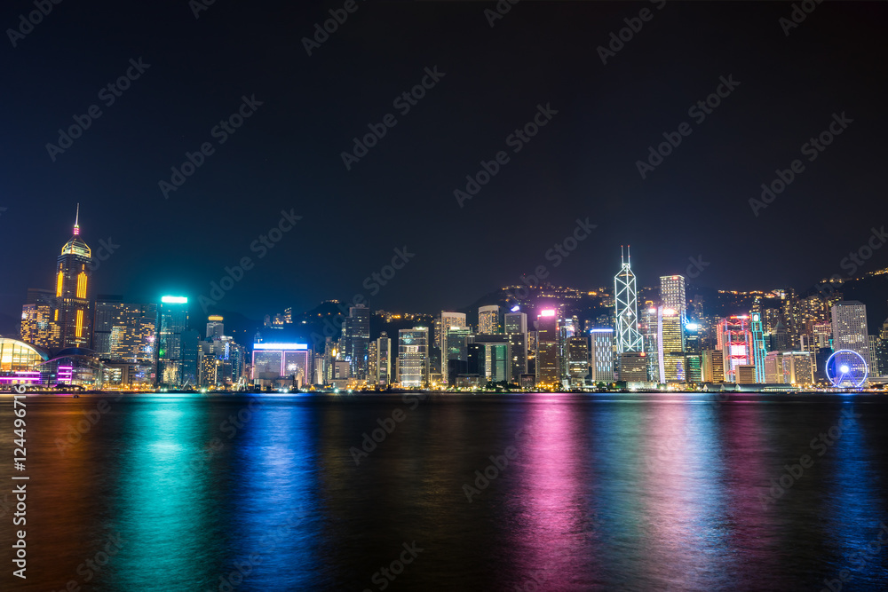 Nightview of Victoria Harbour in Hong Kong (香港 ビクトリアハーバー夜景)
