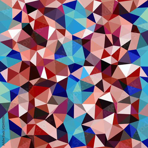 Kaleidoscopic low poly triangle style vector mosaic background