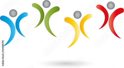 Menschen, Leute, Team, farbig, Logo