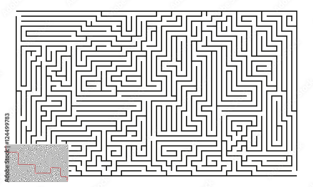 Large Vector Horizontal Maze with Answer 24 Large Vector Horizontal Maze with Answer 24