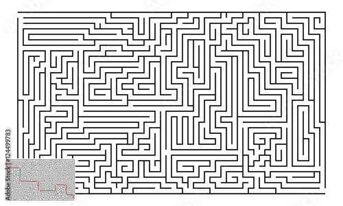 Large Vector Horizontal Maze with Answer 24