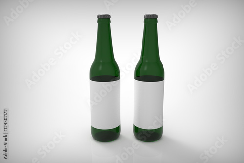 Beer bottles on background.