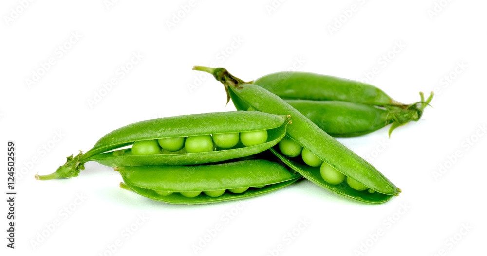 green pea pod, green peas, white background green pea pod, green peas, white background