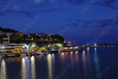 Beautiful view Patitiri harbor in the evening,Greece