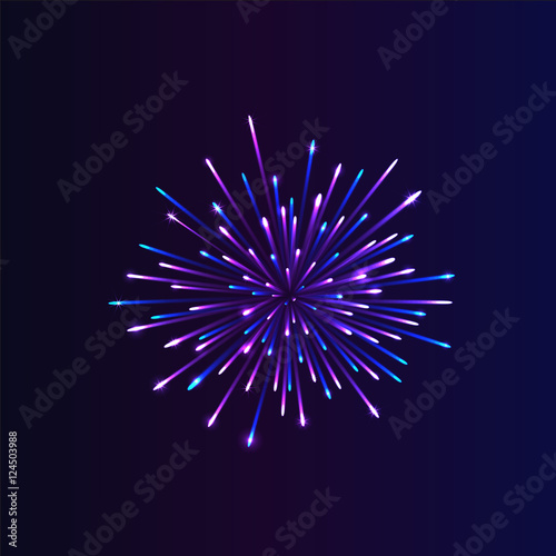 Abstract firework bursting. brightly colorful firework on night background