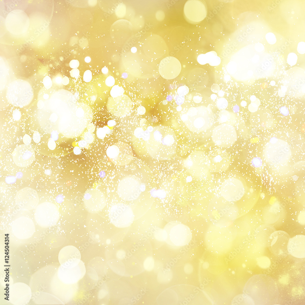 christmas yellow lights bokeh defocused golden background