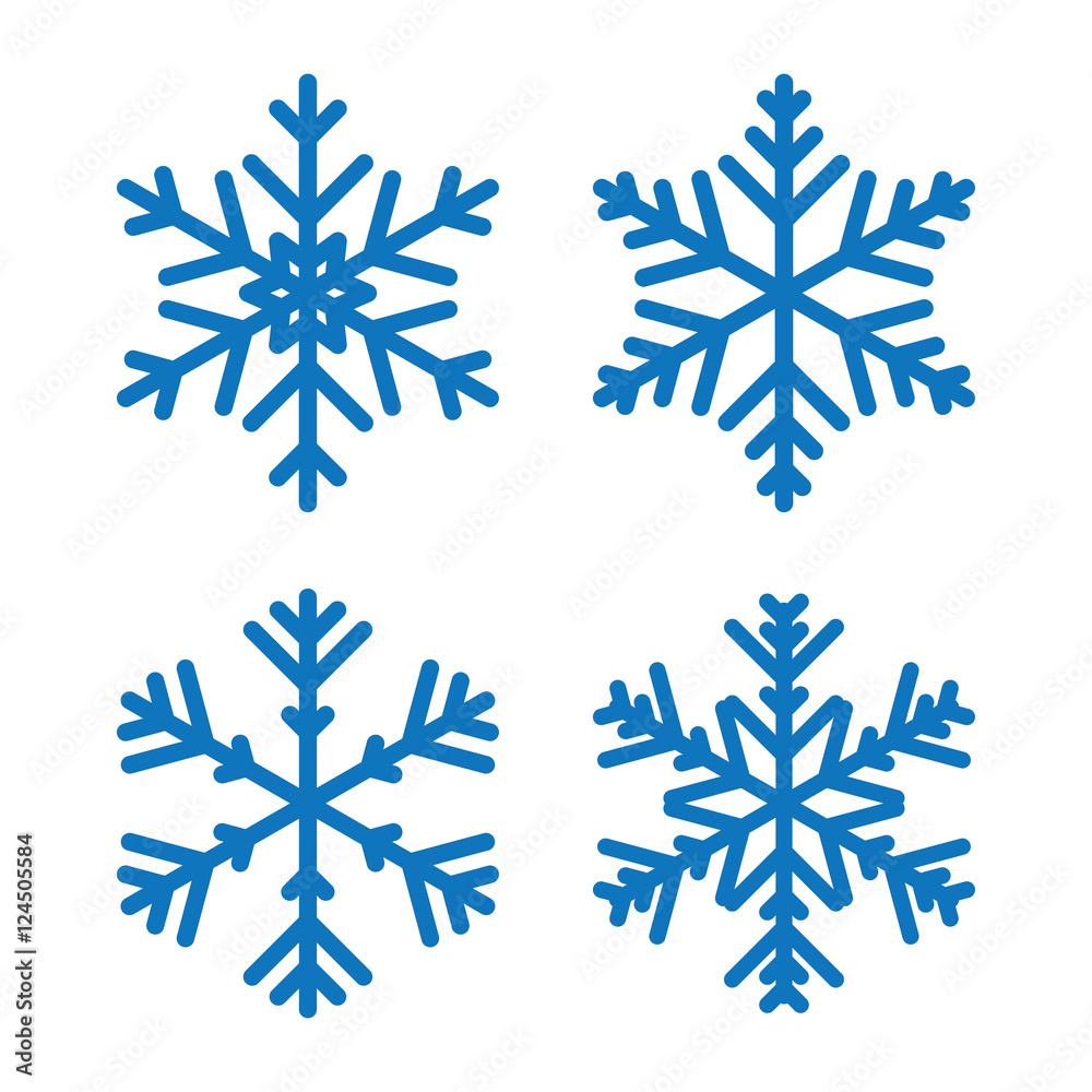 Various winter snowflakes vector set Various winter snowflakes vector set