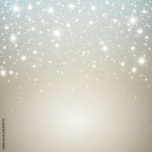 Vector Illustration of an Abstract Christmas Greeting Card with Sparkling Stars