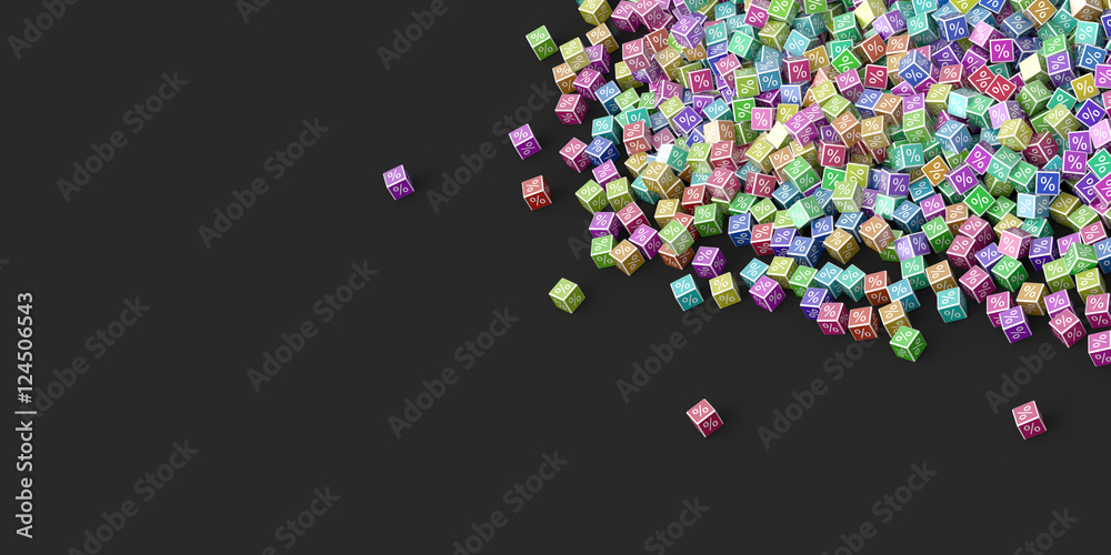 Infinite discount symbols on a black background. Copy space horizontal illustration. Infinite discount symbols on a black background. Copy space horizontal illustration.