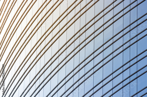 Blue modern building facade