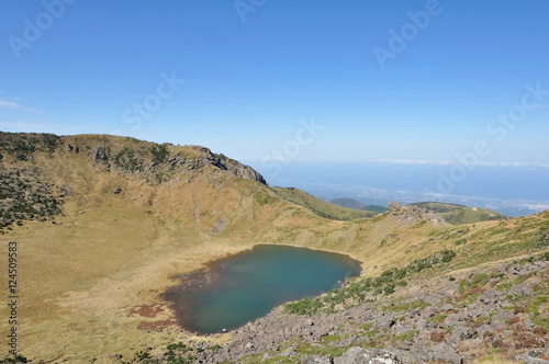 韓国・済州島・漢拏山の頂上からの眺め