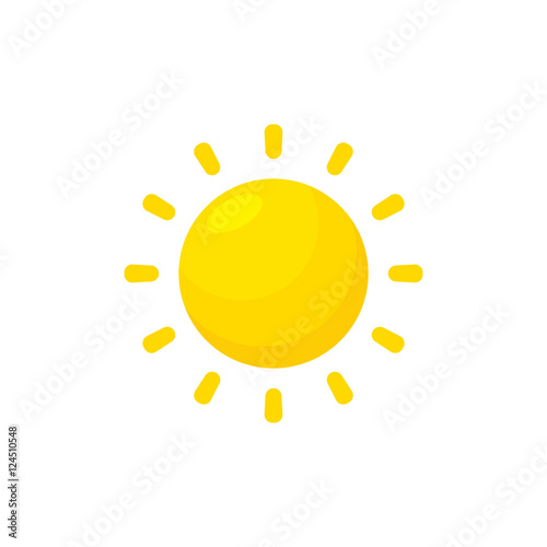 Sun vector isolated on white