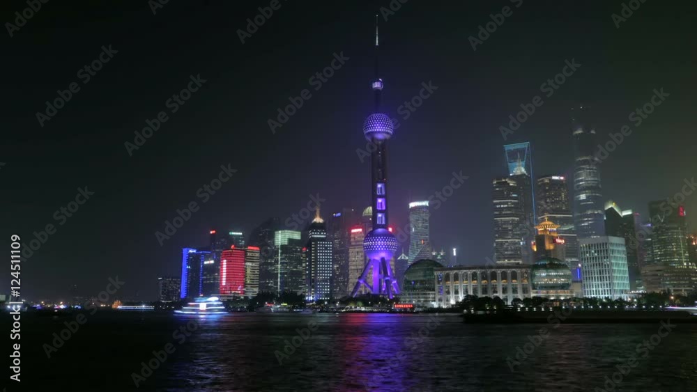 Shanghai night people skyline time lapse Shanghai night people skyline time lapse