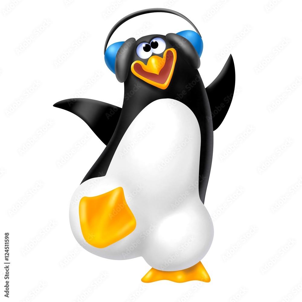 Naklejka premium pinguino musicale