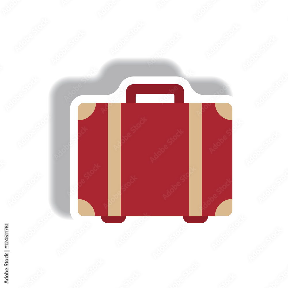 stylish icon in paper sticker style travel suitcase stylish icon in paper sticker style travel suitcase