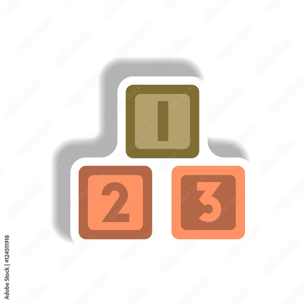 stylish icon in paper sticker style cubes toys stylish icon in paper sticker style cubes toys