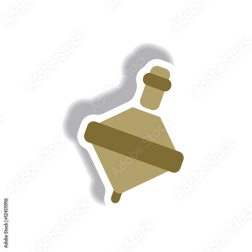 stylish icon in paper sticker style toy whirligig