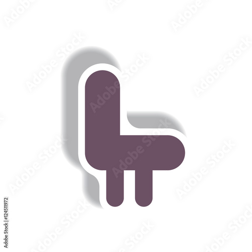 stylish icon in paper sticker style seat transport