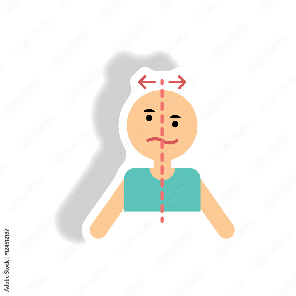 stylish icon in paper sticker style attack stroke face stylish icon in paper sticker style attack stroke face