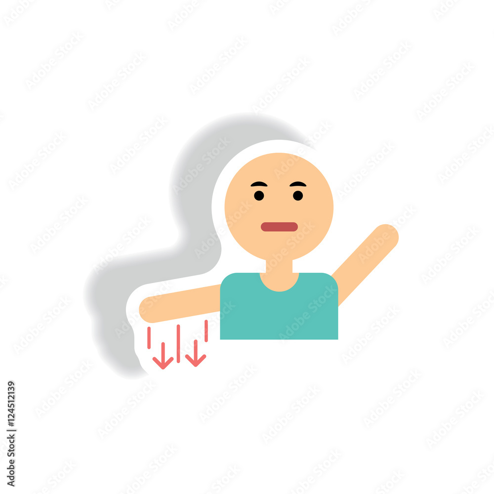 stylish icon in paper sticker style numb hand stylish icon in paper sticker style numb hand