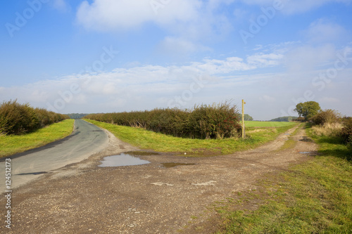 country highway and farm track